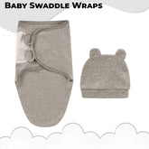 Organic Cotton Hooded Muslin Swaddle Wrap for Baby (Solid Gray)